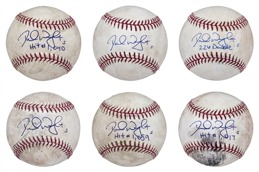 Lot of (6) David Wright Game Used & Signed OML Selig Baseballs For Various Career Hits (MLB Authenticated & JSA)